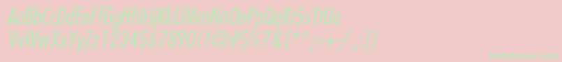 FavoritlightcondcItalic Font – Green Fonts on Pink Background