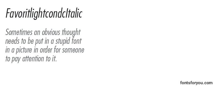 Review of the FavoritlightcondcItalic Font