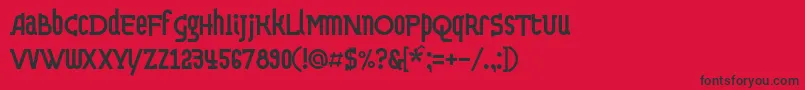 Dvekruglyhc Font – Black Fonts on Red Background