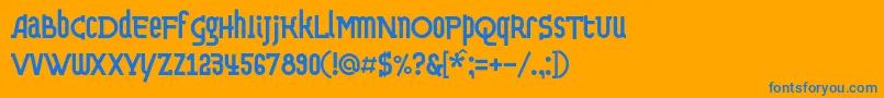 Dvekruglyhc Font – Blue Fonts on Orange Background