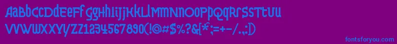 Dvekruglyhc Font – Blue Fonts on Purple Background