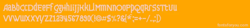 Dvekruglyhc Font – Pink Fonts on Orange Background