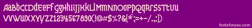 Dvekruglyhc Font – Pink Fonts on Purple Background