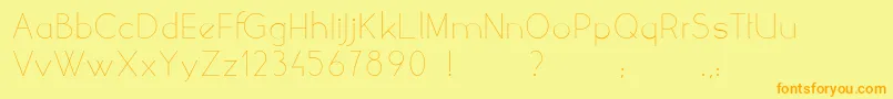 フォントYellowPeasDemo – オレンジの文字が黄色の背景にあります。