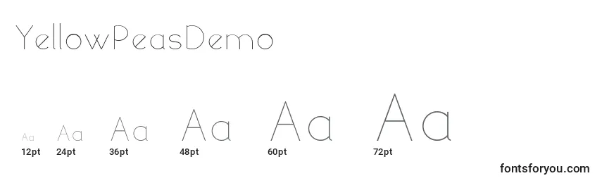 YellowPeasDemo Font Sizes
