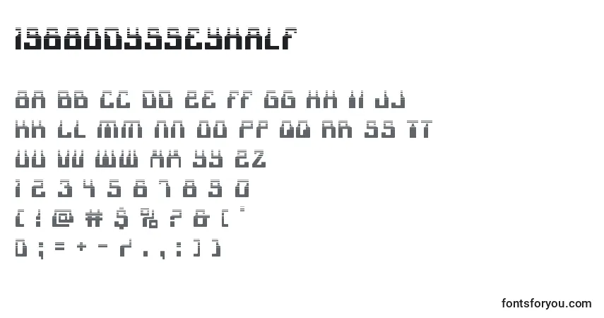 Fuente 1968odysseyhalf - alfabeto, números, caracteres especiales