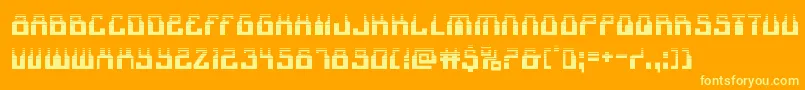 フォント1968odysseyhalf – オレンジの背景に黄色の文字