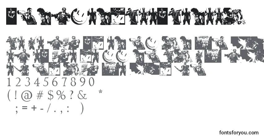 Czcionka TheComedianDingbat – alfabet, cyfry, specjalne znaki