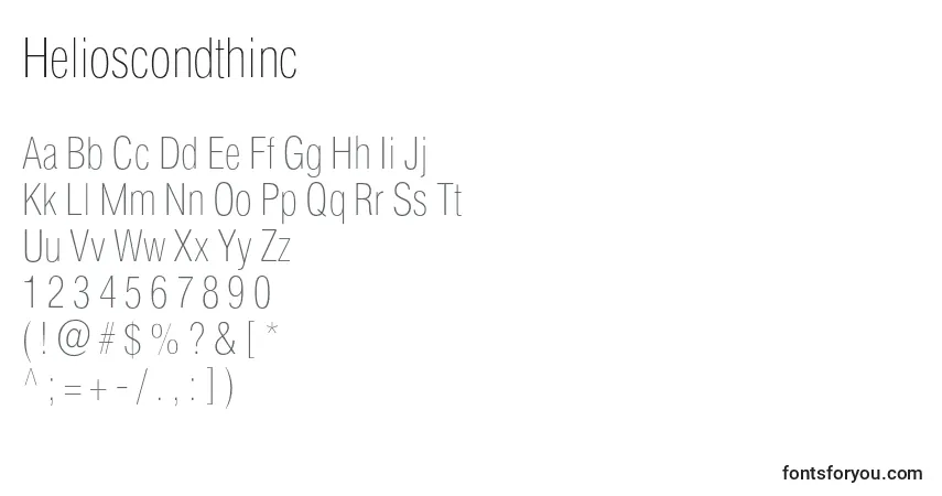 Шрифт Helioscondthinc – алфавит, цифры, специальные символы