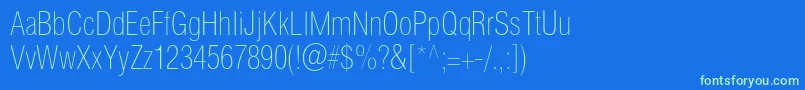 Helioscondthinc Font – Green Fonts on Blue Background