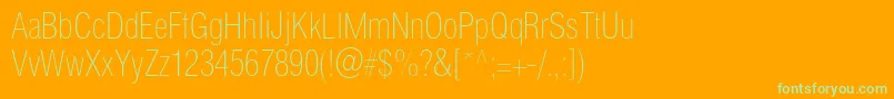 Helioscondthinc Font – Green Fonts on Orange Background