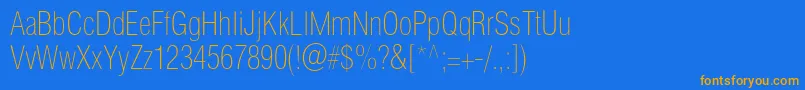 Helioscondthinc Font – Orange Fonts on Blue Background