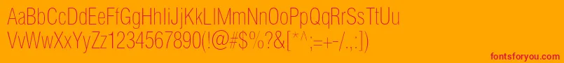 Helioscondthinc Font – Red Fonts on Orange Background