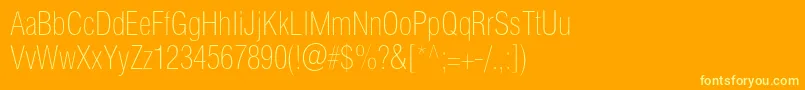 Helioscondthinc Font – Yellow Fonts on Orange Background