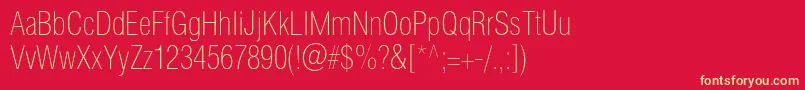 Helioscondthinc Font – Yellow Fonts on Red Background