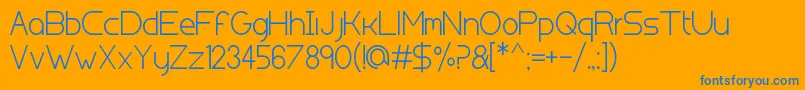 Kolnmessedeutz Font – Blue Fonts on Orange Background