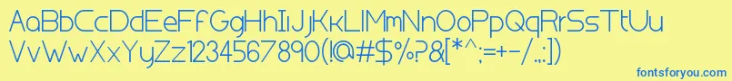 Kolnmessedeutz Font – Blue Fonts on Yellow Background