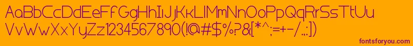 Kolnmessedeutz Font – Purple Fonts on Orange Background