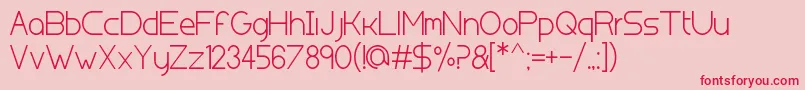 フォントKolnmessedeutz – ピンクの背景に赤い文字