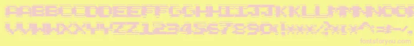 CircuitScraping Font – Pink Fonts on Yellow Background