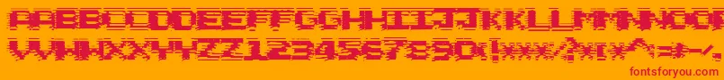 CircuitScraping Font – Red Fonts on Orange Background