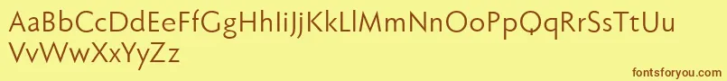 Fabersanspro55reduced Font – Brown Fonts on Yellow Background