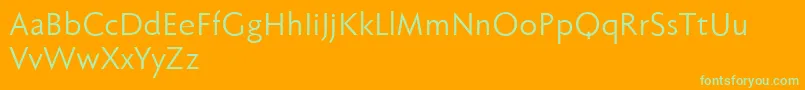 Fabersanspro55reduced Font – Green Fonts on Orange Background
