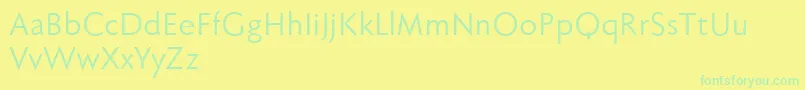 Fabersanspro55reduced Font – Green Fonts on Yellow Background