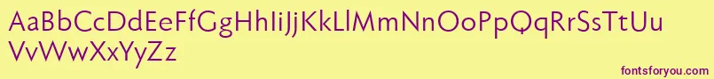 Fabersanspro55reduced Font – Purple Fonts on Yellow Background