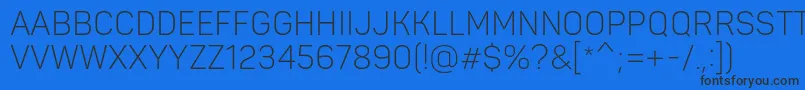 Шрифт PantonnarrowLightcaps – чёрные шрифты на синем фоне