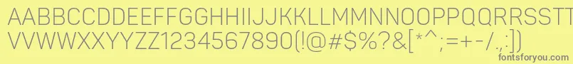 PantonnarrowLightcaps Font – Gray Fonts on Yellow Background