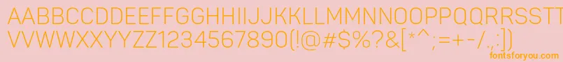 PantonnarrowLightcaps Font – Orange Fonts on Pink Background