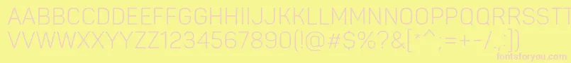 PantonnarrowLightcaps Font – Pink Fonts on Yellow Background