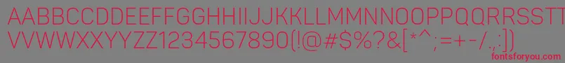 PantonnarrowLightcaps Font – Red Fonts on Gray Background