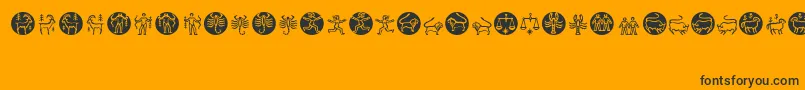 Zodiac-fontti – mustat fontit oranssilla taustalla