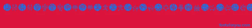 Fonte Zodiac – fontes azuis em um fundo vermelho