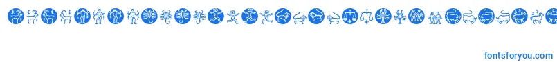 Fonte Zodiac – fontes azuis em um fundo branco