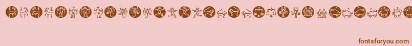 Fonte Zodiac – fontes marrons em um fundo rosa