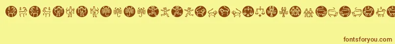 Czcionka Zodiac – brązowe czcionki na żółtym tle