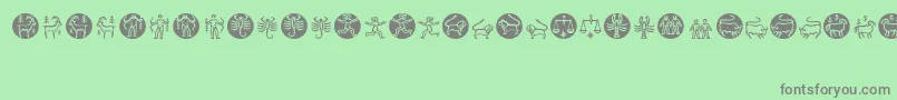 Czcionka Zodiac – szare czcionki na zielonym tle