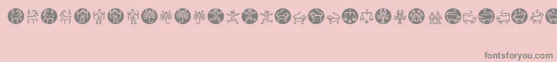 Zodiac-Schriftart – Graue Schriften auf rosa Hintergrund