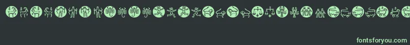 Zodiac-fontti – vihreät fontit mustalla taustalla