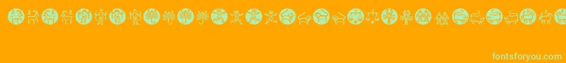 Zodiac-fontti – vihreät fontit oranssilla taustalla