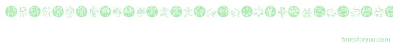 Zodiac-Schriftart – Grüne Schriften auf weißem Hintergrund
