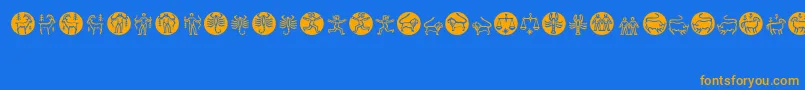 Zodiac Font – Orange Fonts on Blue Background
