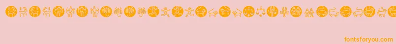 フォントZodiac – オレンジの文字がピンクの背景にあります。