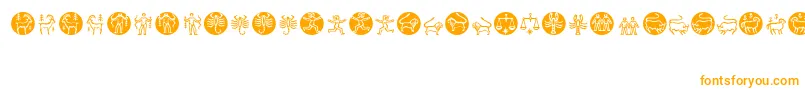 Fonte Zodiac – fontes laranjas em um fundo branco