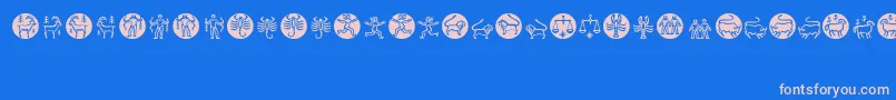 Zodiac Font – Pink Fonts on Blue Background