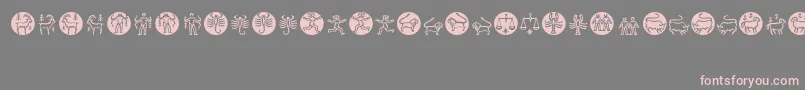フォントZodiac – 灰色の背景にピンクのフォント