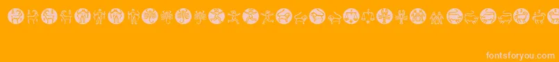 Zodiac Font – Pink Fonts on Orange Background